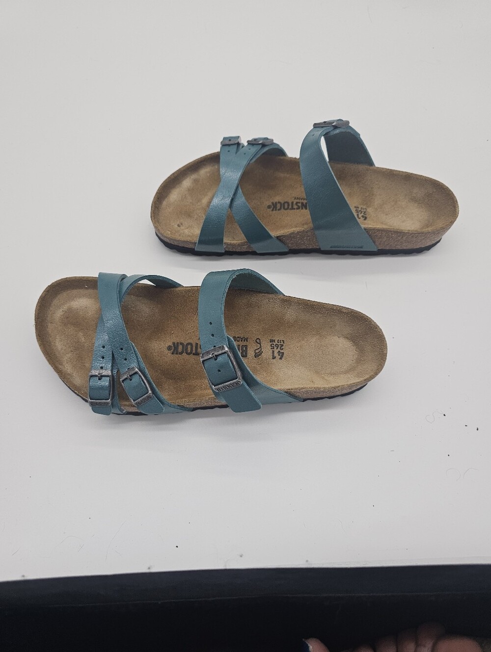 Birkenstock Women’s Teal Franca Graceful Jasper Strappy Leather Sandals Sz 41 - Picture 2 of 4